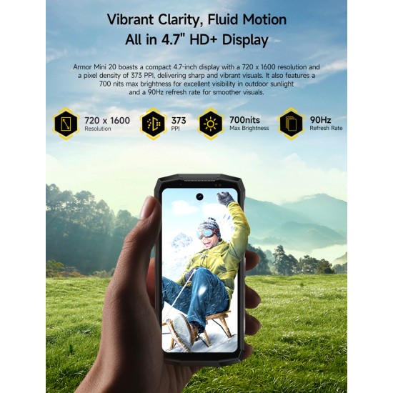 Ulefone Armor Mini 20 Dual SIM (8/256GB) Ανθεκτικό Smartphone Μαύρο