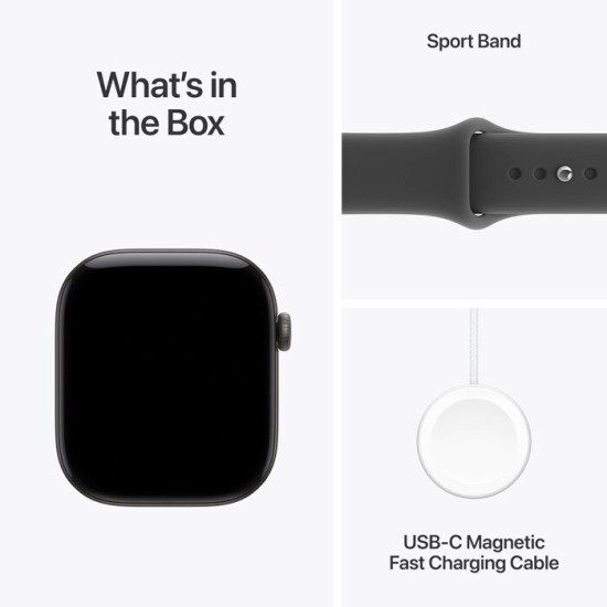 Apple Watch Series 12 Aluminium 46mm Αδιάβροχο με Παλμογράφο (Black Aluminium with Black Sport Band - M/L) Apple Watch Series 12 Aluminium 46mm Αδιάβροχο με Παλμογράφο (Black Aluminium with Black Sport Band - M/L)