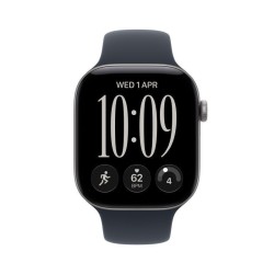 Apple Watch Series 12 Aluminium 46mm Αδιάβροχο με Παλμογράφο (Space Grey Aluminium with Navy Blue Sport Band - S/M)