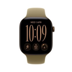 Apple Watch Series 12 Aluminium 46mm Αδιάβροχο με Παλμογράφο (Dark Bronze Aluminium with Olive Sport Band - S/M)
