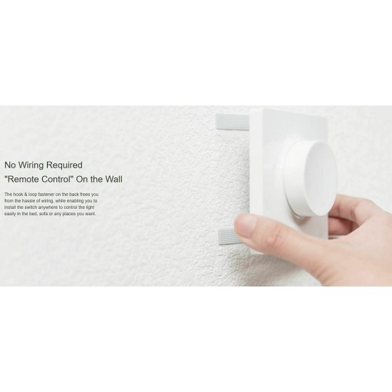 Yeelight Επιτοίχιος Διακόπτης Dimmer με Πλαίσιο LED Περιστροφικός σε Λευκό Χρώμα YLKG07YL