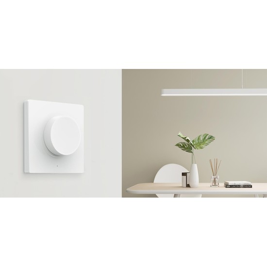 Yeelight Επιτοίχιος Διακόπτης Dimmer με Πλαίσιο LED Περιστροφικός σε Λευκό Χρώμα YLKG07YL