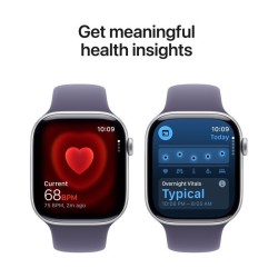 Apple Watch Series 11 Aluminium 46mm Αδιάβροχο με Παλμογράφο (Silver Aluminium Case with Purple Fog Sport Band - M/L)