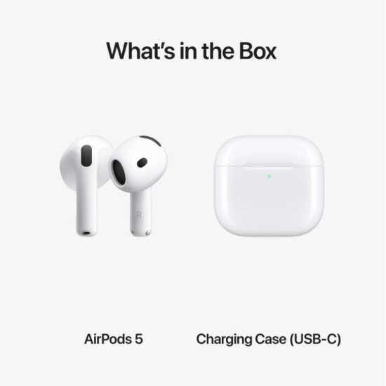 Apple AirPods 5 Earbud Bluetooth Handsfree Ακουστικά με Αντοχή στον Ιδρώτα και Θήκη Φόρτισης Λευκά