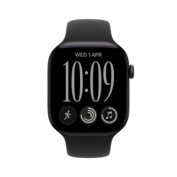 Apple Watch Series 12 Aluminium 46mm Αδιάβροχο με Παλμογράφο (Black Aluminium with Black Sport Band - M/L)