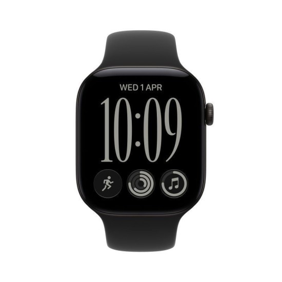 Apple Watch Series 12 Cellular Aluminium 42mm Αδιάβροχο με Παλμογράφο (Black Aluminium with Black Sport Band - S/M)
