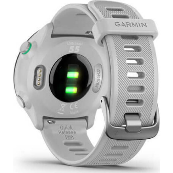 Garmin Forerunner 55 42mm Αδιάβροχο Smartwatch με Παλμογράφο (White)