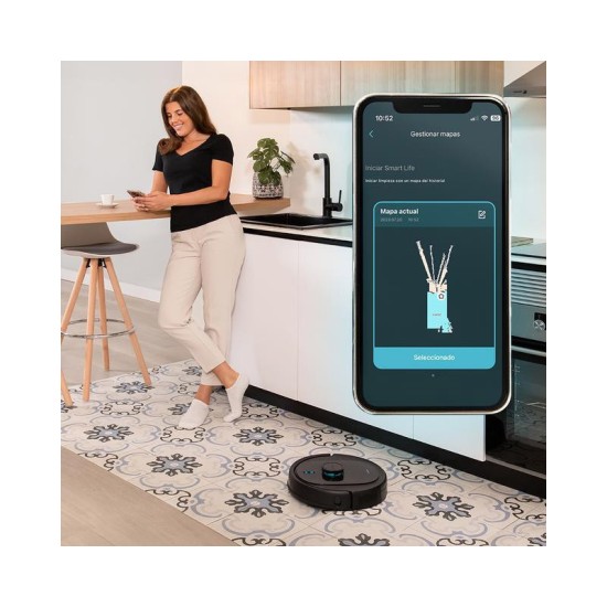 Cecotec Conga 8290 Immortal Ultra Power Home X-Treme Σκούπα Ρομπότ για Σκούπισμα & Σφουγγάρισμα με Χαρτογράφηση και Wi-Fi Μαύρη