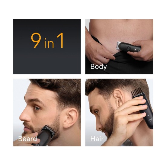 Braun All-in-one Series 5 Σετ Επαναφορτιζόμενης Κουρευτικής Μηχανής Μαύρο AIO5540