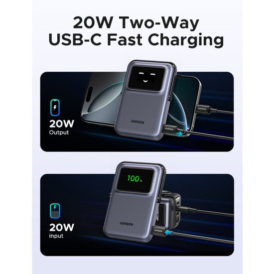 Ugreen PB572 MagSafe Power Bank 10000mAh 20W Power Delivery Γκρι