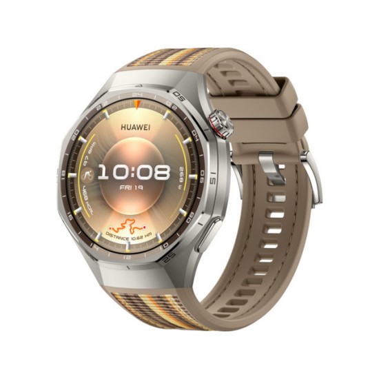 Huawei Watch GT 6 Pro Titanium 46mm Αδιάβροχο με Παλμογράφο (Brown Woven)