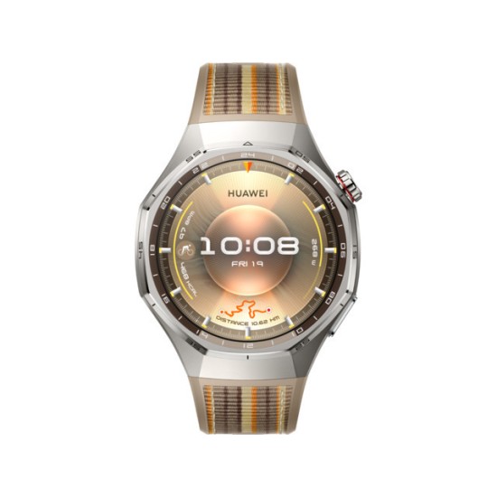 Huawei Watch GT 6 Pro Titanium 46mm Αδιάβροχο με Παλμογράφο (Brown Woven)