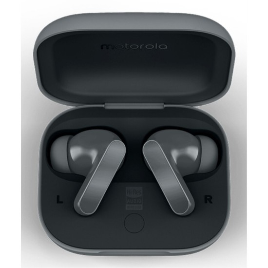 Motorola Moto Buds BASS Bluetooth Handsfree Ακουστικά με Αντοχή στον Ιδρώτα και Θήκη Φόρτισης Pantone Dark Shadow