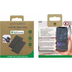 4Smarts SkyTag Wallet Apple Find My Tracker Μαύρο 2τμχ Επαναφορτιζόμενο