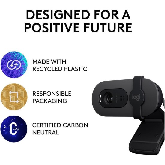 Logitech Brio 100 Web Camera Full HD 1080p Λευκή 960-001617