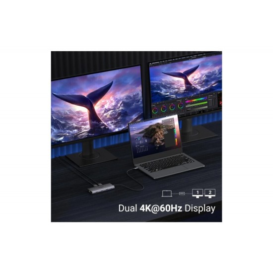Ugreen Revodok Pro 210 USB-C Docking Station με HDMI 4K PD Ethernet Γκρι Ugreen Revodok Pro 210 USB-C Docking Station με HDMI 4K PD Ethernet Γκρι