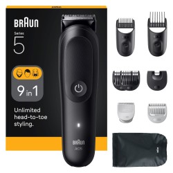 Braun All-in-one Series 5 Σετ Επαναφορτιζόμενης Κουρευτικής Μηχανής Μαύρο AIO5540